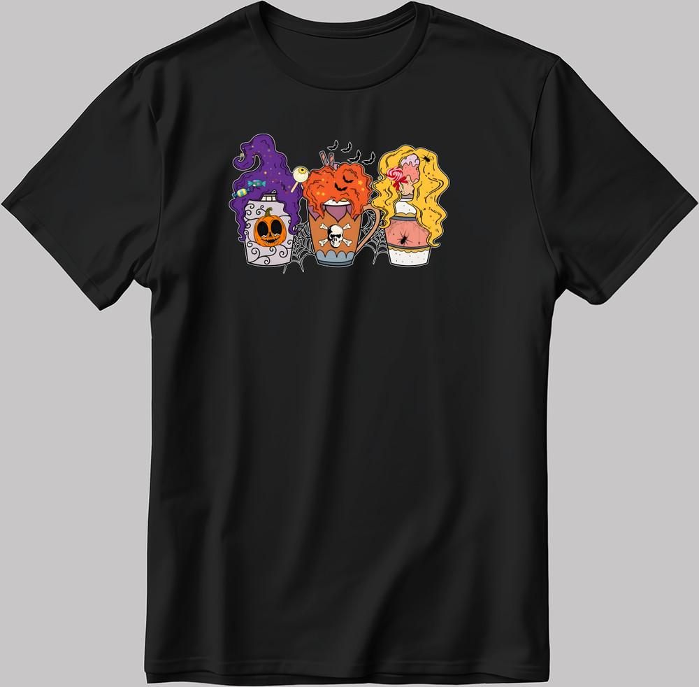 

Halloween Skeleton Coffee Cups Horror Short Sleeve Men s / Women s T Shirt E106 4XL