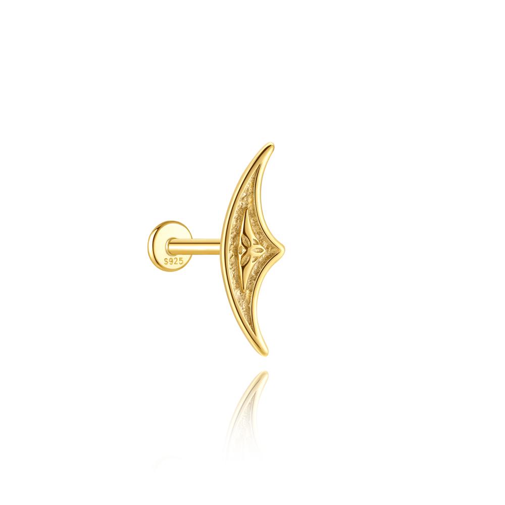 AIDE 925 Silver 1Pc Shiny Geometric Sailboat Hidden Helix Piercing Earring For Women Punk Jewelry Personalities Fashion