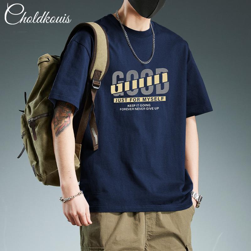 

Простая футболка Мужская с принтом Летняя Модная Принтованная Футболка с круглым вырезом Хлопковая с коротким рукавом Свободная Модная Дышащая Футболка 3XL