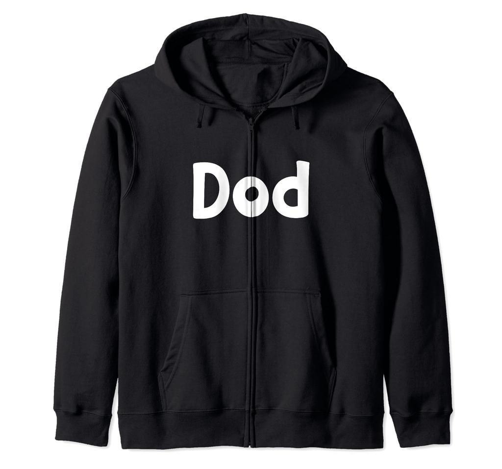 Cute Modern, Comic-Style White Font: First Name Dod Zip Hoodie