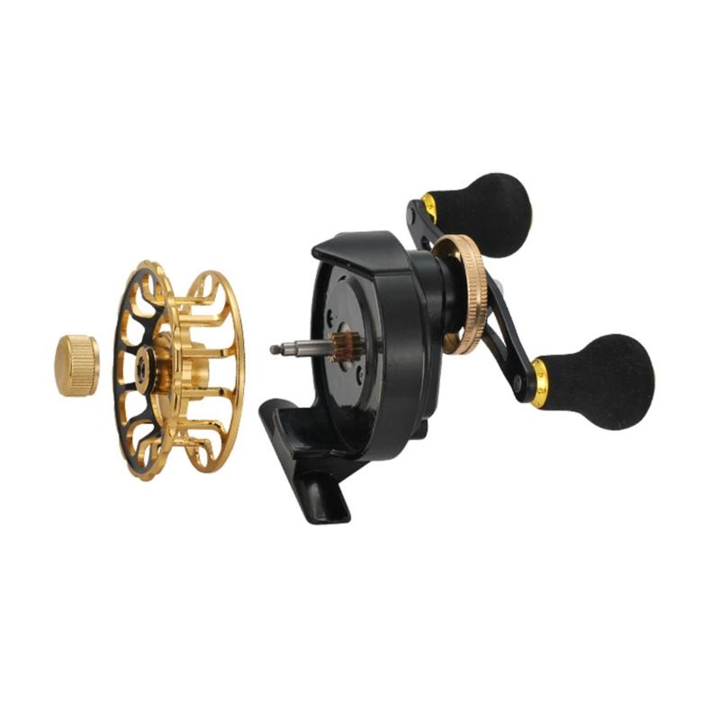 Raft Fishing Reel Aluminum Alloy Fish Line Wheel Right/Left Handed Fishing Raft Wheel Ice Reels Comfortable Grip