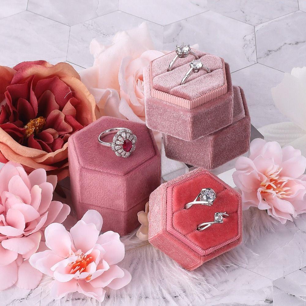 A Pair of Rings Ring Box Hexagon Gift Box New Jewelry Box  Anniversary