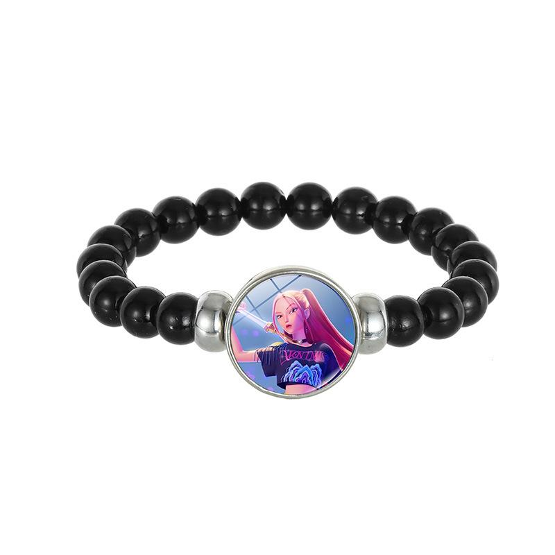Demon Hunters Saja Boy Beaded Bracelet, Lumi Zoe Mira Black Bead Jewelry