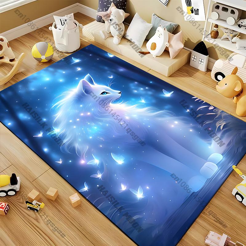 1PC Dream Cat Pattern Rugs Living Room Bedroom Carpet Bedside Bathroom Floor Mat Kids Room Non-slip Mat Room Decor