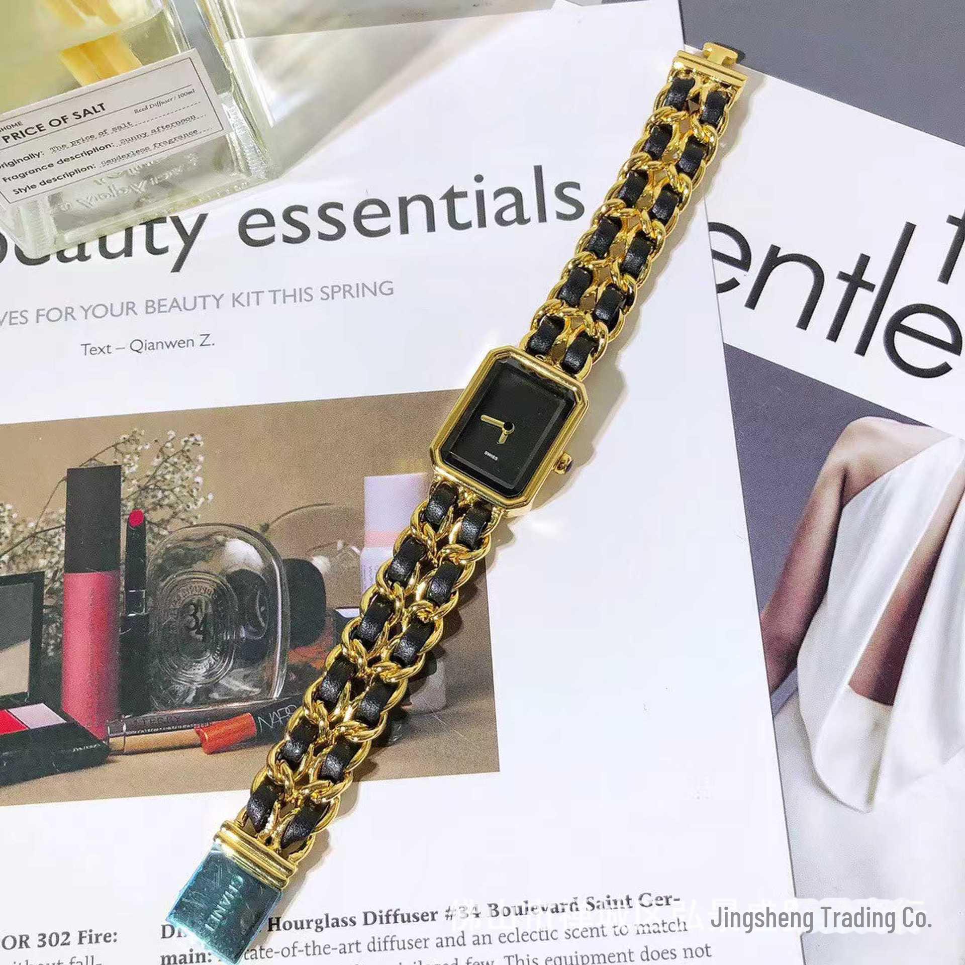 

Винтажные часы Retro Square Shell из розового золота с плетеным ремешком от Danny Road Medium (wrist up to 16CM)