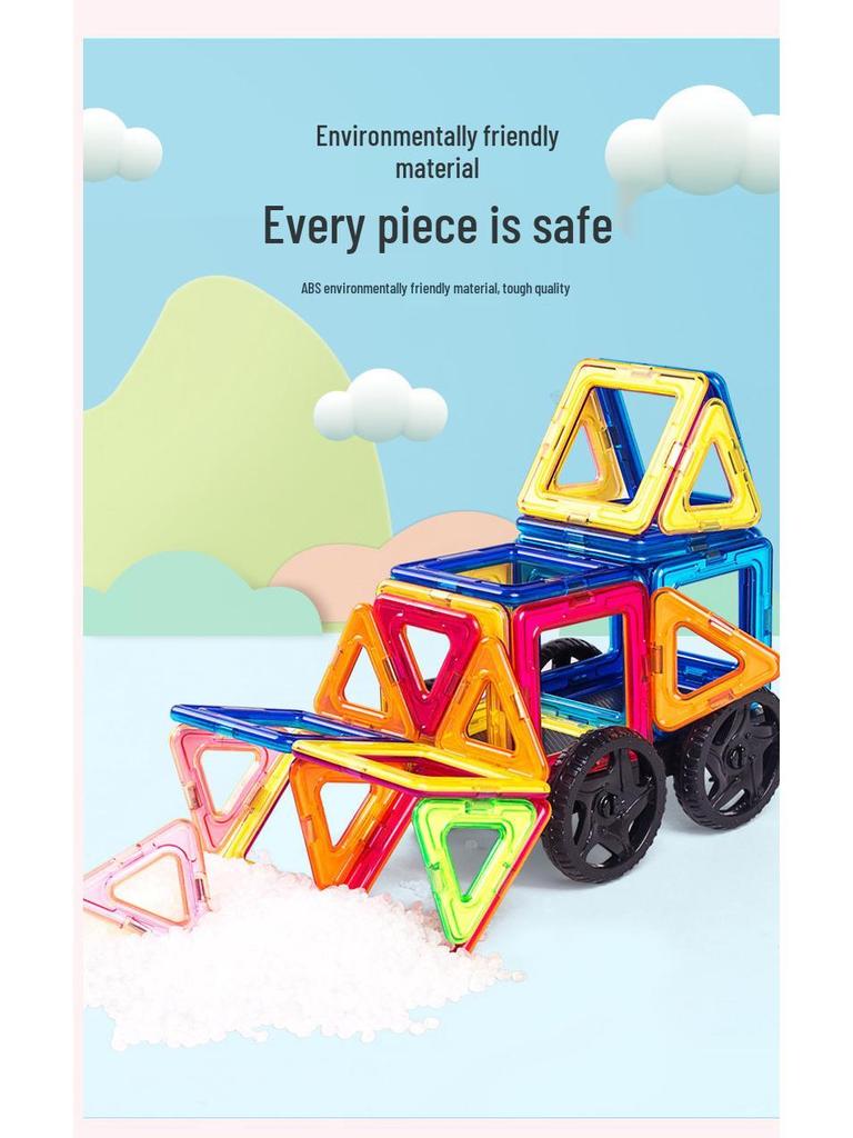 Stained Glass Magnetic Tile Building Blocks - Children's Educational Toy Set for Creative Play