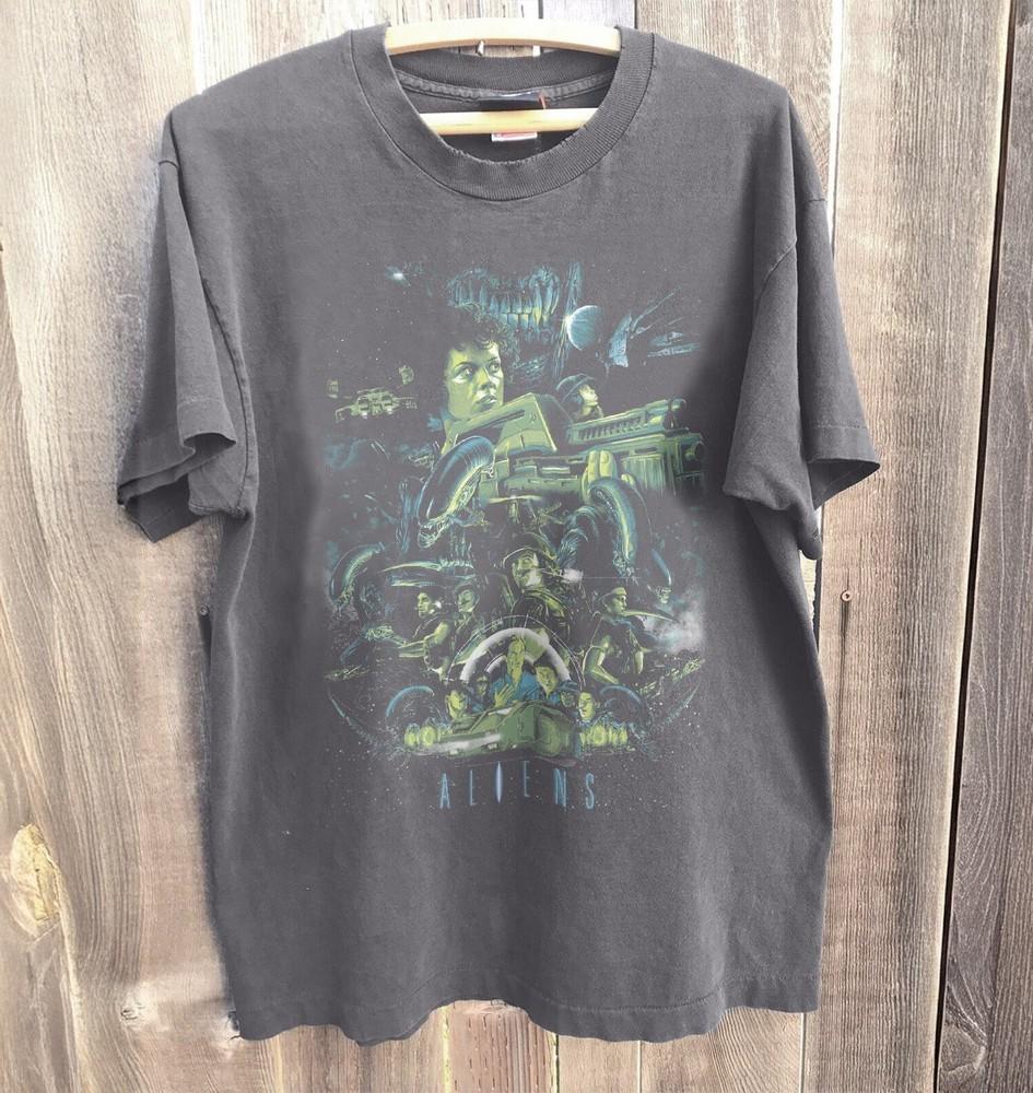 New Aliens Horror Movie Charcoal Cotton Tshirt Unisex T-Shirt XXXL