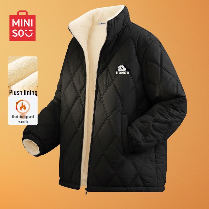 

MINISO Men s Retro Stand-Collar Padded Winter Jacket M