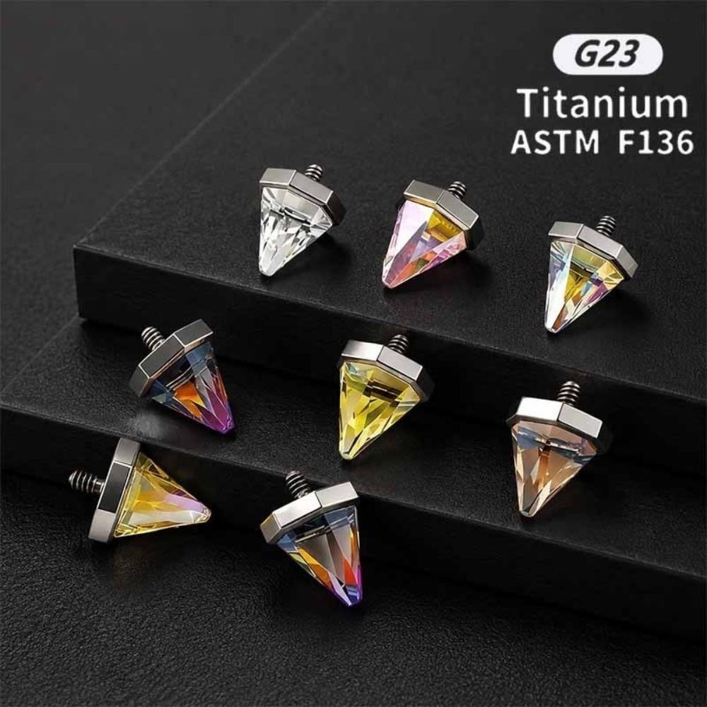 Stainless Steel Flat Back Stud Crystal Cone Cartilage Earring Gifts Piercing Stud  Ear Piercing