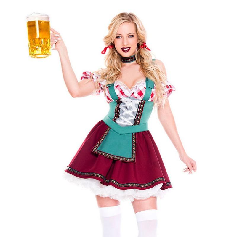 

Взрослая женская одежда для Октоберфеста, одежда горничной, костюм для сценического выступления бариста, женская одежда XL