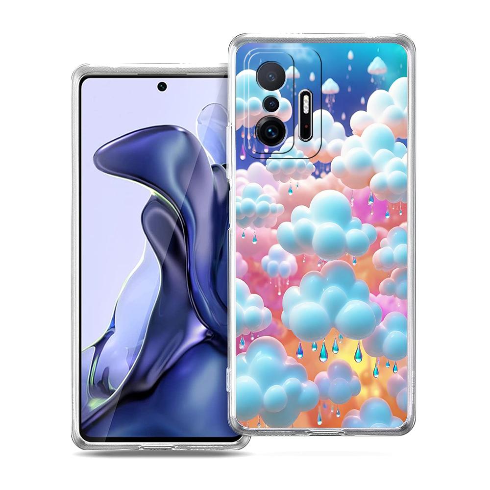 Transparent Phone Case for Xiaomi Mi 14 13 12 11 Ultra 13T 12T 11T Poco X3 NFC F3 F6 Pro Lite 5G Soft TPU Shell Cute Cloud Bags