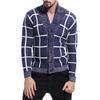 Men S Thick Plaid Cardigan Sweater Warm Casual Knit Top