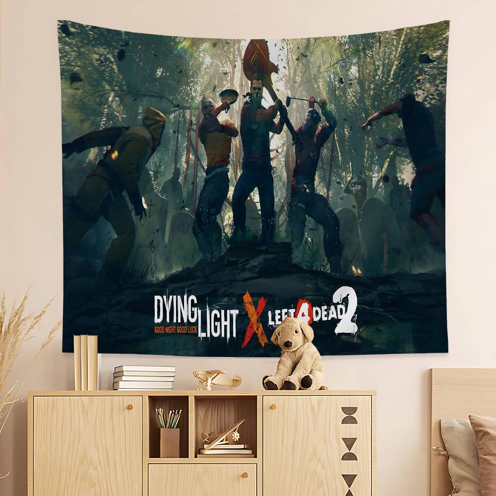 Heißes Actionspiel Left 4 Dead Anime Wandteppich Hippie Blume Wandteppiche Schlafsaal Dekor Günstige Hippie Wandbehang