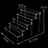 Ladder Acrylic Display Stand for Funko Figures,Cosmetics,Cupcake Perfume,Doll;Display Riser Rack Shelf for Decoration Organizer