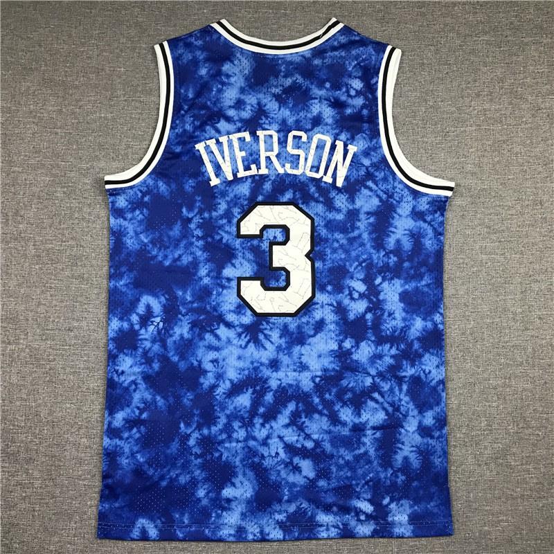 Philadelphia 76ers Allen Iverson 3 Authentic Stitched Mesh Basketball Jersey Men Women Sportswear