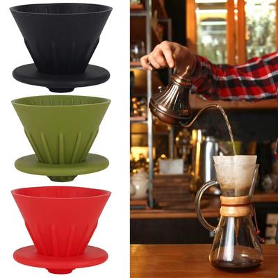 1 Set Sturdy Filter Cup Silicone Coffee Filter Reusable Wide Application Manual 1-2 People Coffee Drip Filter Cup