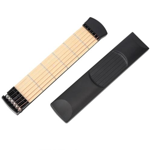 6-String Pocket Guitar Left-Handed - Compact Practice Guitar, Lightweight Design Perfect for Beginners, Traveling Musicians and Performers.