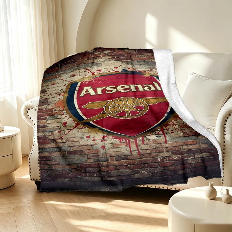 Arsenal F.C Pattern Blanket for Home Decoration, Bed, Sofa, Car Travel, Camping, Suitable for All Seasons, Birthday Christmas Gift
