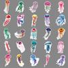 50pcs Waterproof Jellyfish Marine Life Watercolor Graffiti Stickers for Phone Cases and Luggage