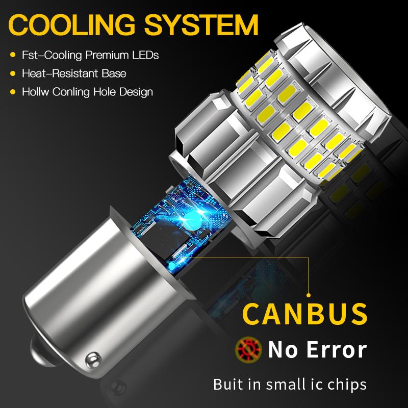 2PCS 1156 BA15S P21W BAU15S PY21W Parking Lamp Daytime Running/reverse/Brake Lights/Turn Signal 1157 T20 7443 W21/5W 3157 P27/7W