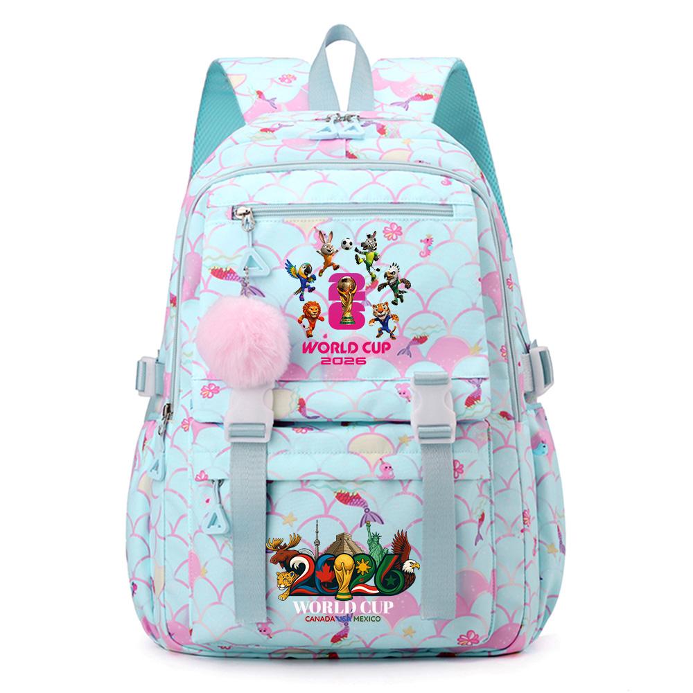 

Cartoon 2026 FIFA World Cup Backpack Large Capacity Bookbag Laptop Unisex Student Boy Girl School Bag Large Capacity Travel Outdoor Bag Gift