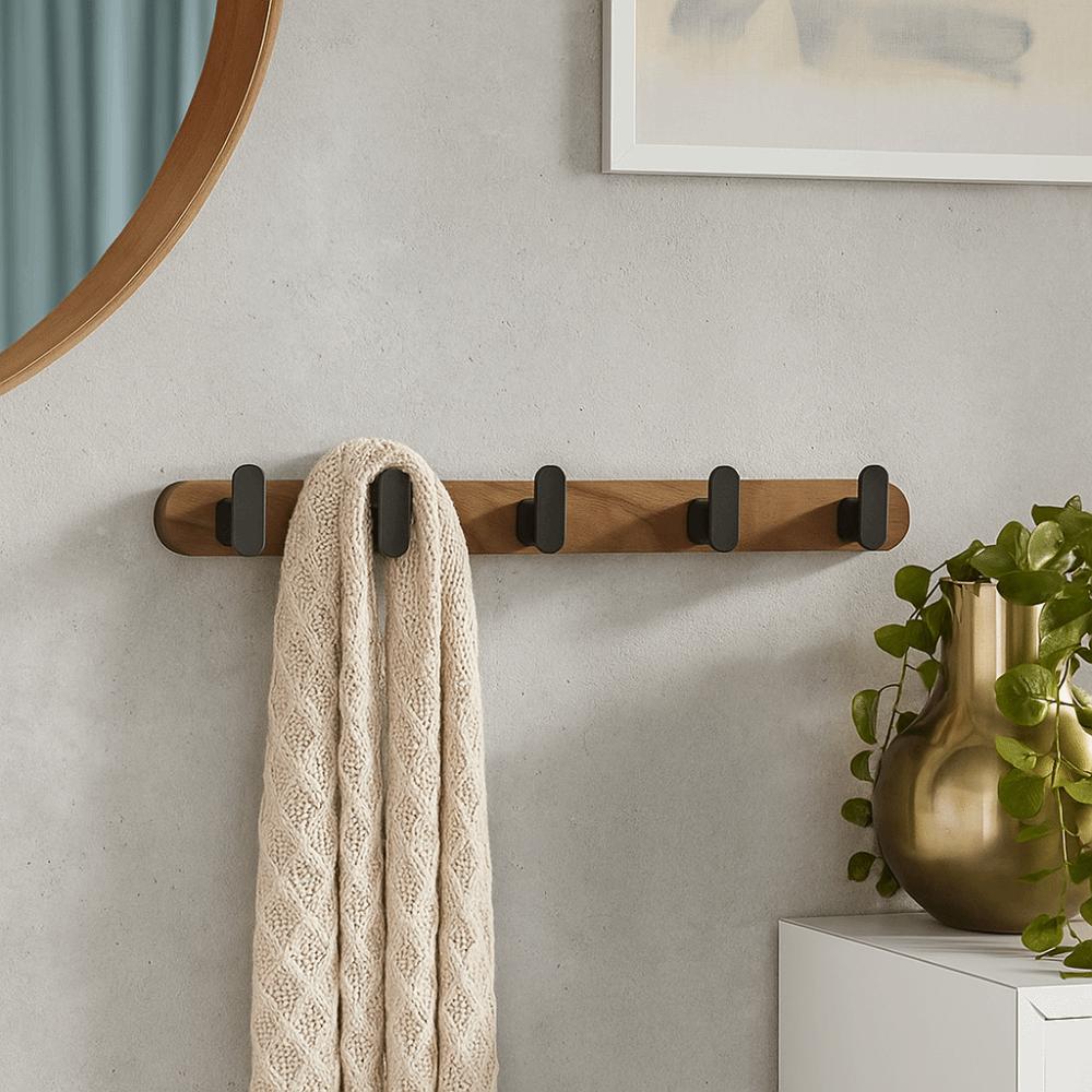 Waterproof Wooden Hanger Hook Multi-Purpose Wall Hook Modern Design Hat Hooks  Bedroom