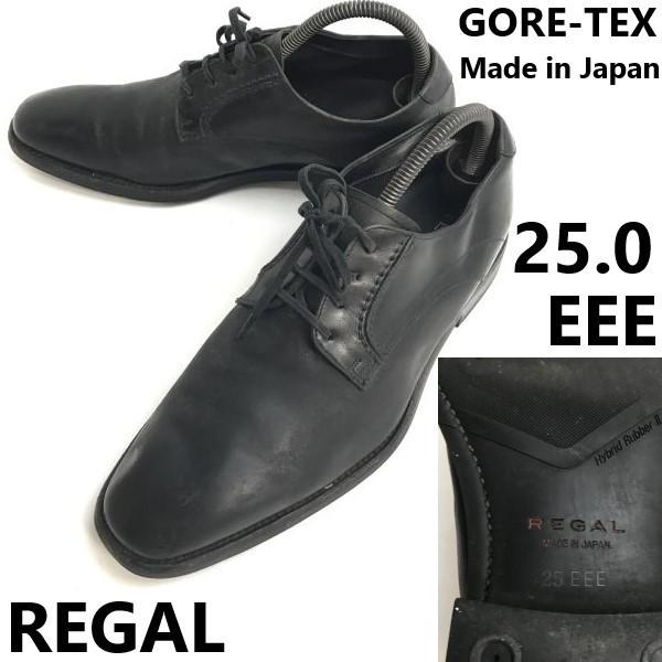 

Б/У/REGAL GORE-TEX Кожаные туфли-оксфорды с гладким носком Черные Размер 25.0EEE Сделано в Японии