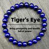 Tiger Eye Bracelet - Yellow, Red, Lapis Lazuli, Purple Tiger Eye Available