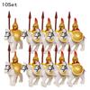 10 Sets Medieval Knights Dark Sauron Battle Figures Rohan Warrior With Horse Sword Building Blocks Kids Educational Toys Gifts