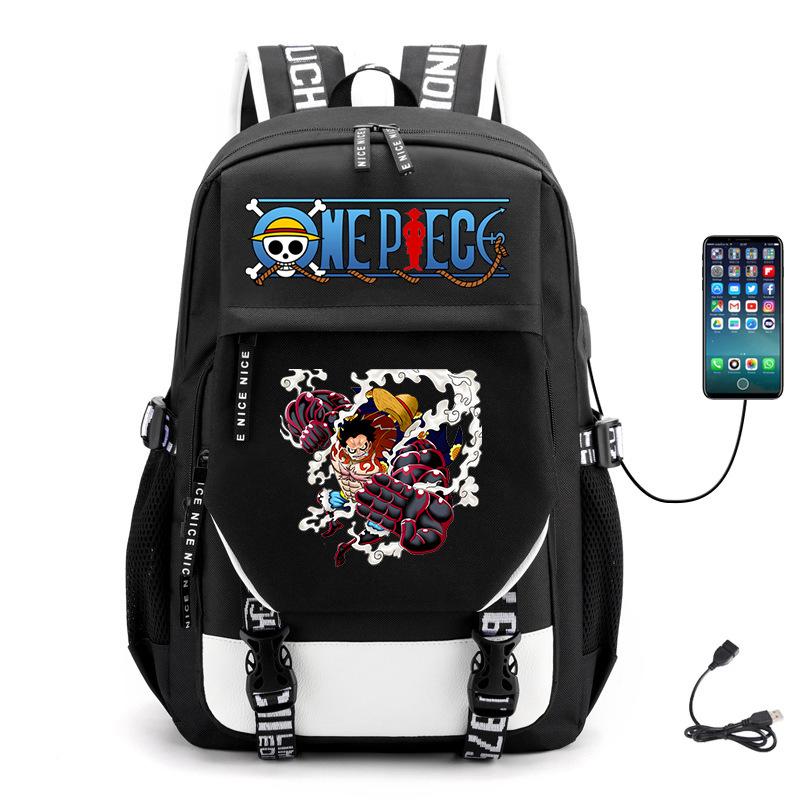 Mochila Multifuncional Tendência Estampa de Animação Estilo College Campus Lazer Bolsa Escolar Estudante