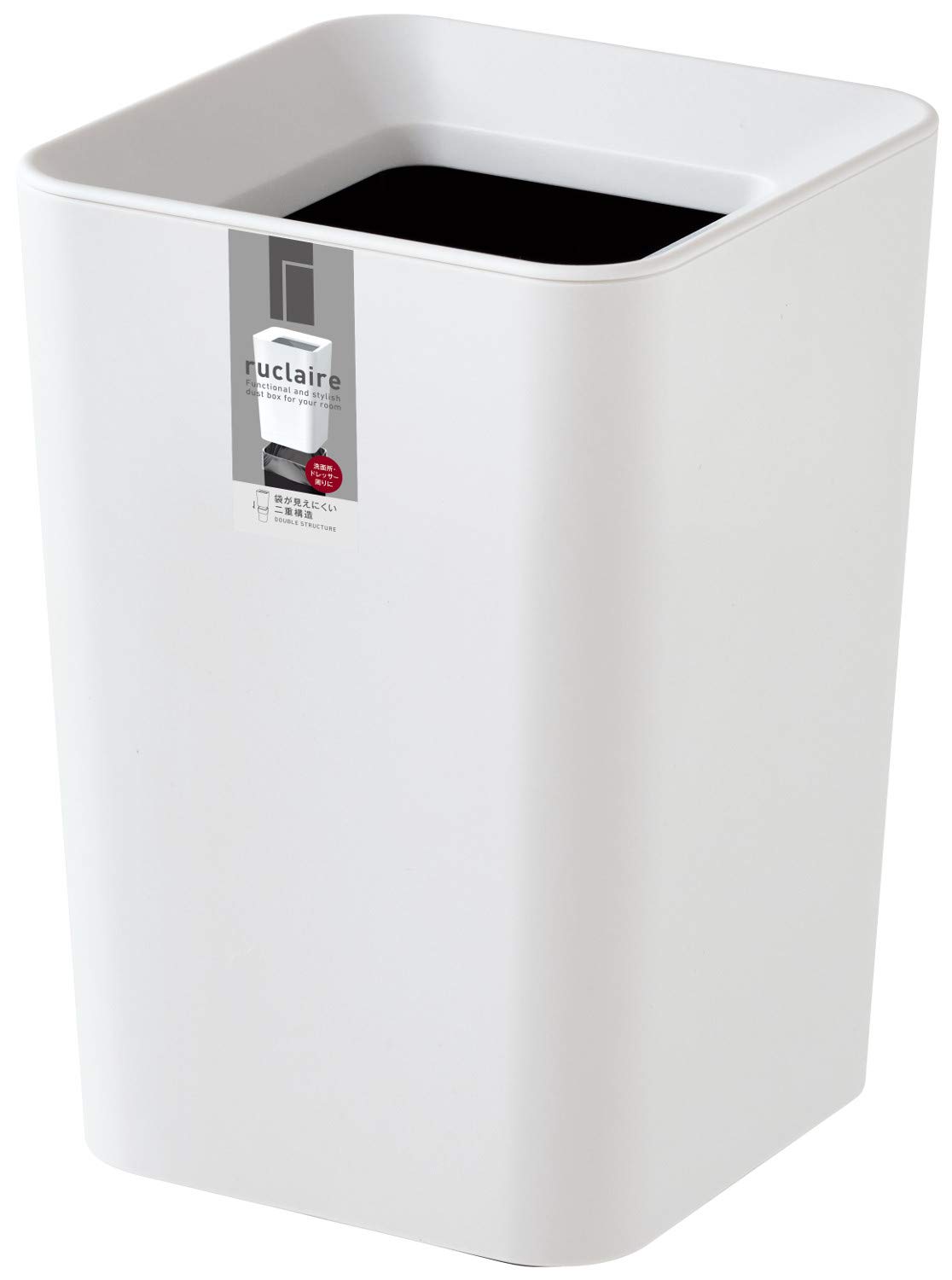 

Asbel Lidless Trash Can 2L Waste Bin Leclerc CV Mini Square White A6210 Washroom/Tabletop белый