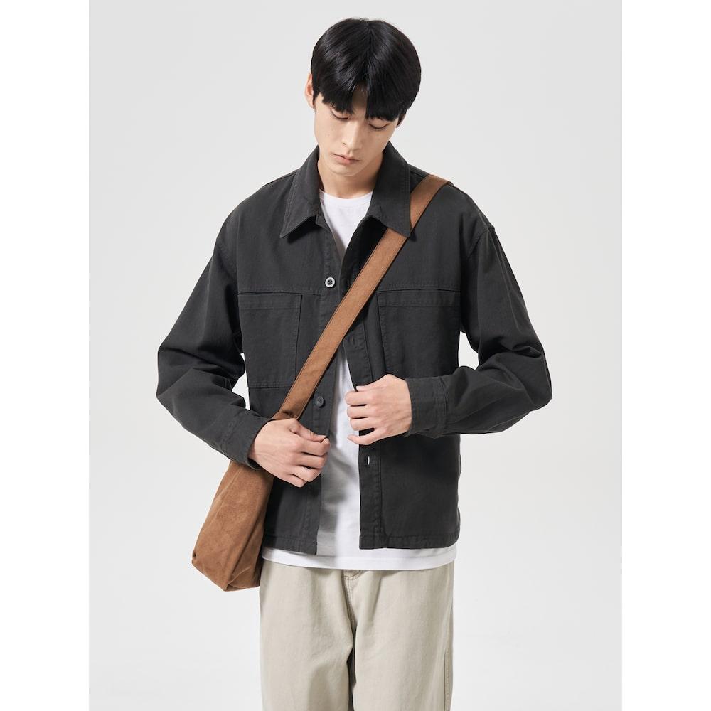 8seconds Heavy Twill Garment Dyed Oversized Shacket Ash