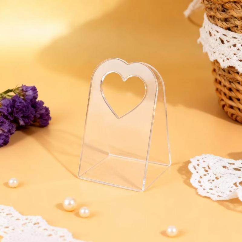 Luxury Acrylic Transparent Gift Box Handbag Triangle Wedding Candy Basket Birthday Party Anniversary Celebration Banquet Available in Multiple Places