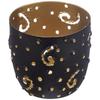 Ornamental Iron Tea Light | Stylish | for Indoors & Outdoors Décor (Matt Black with Gold)