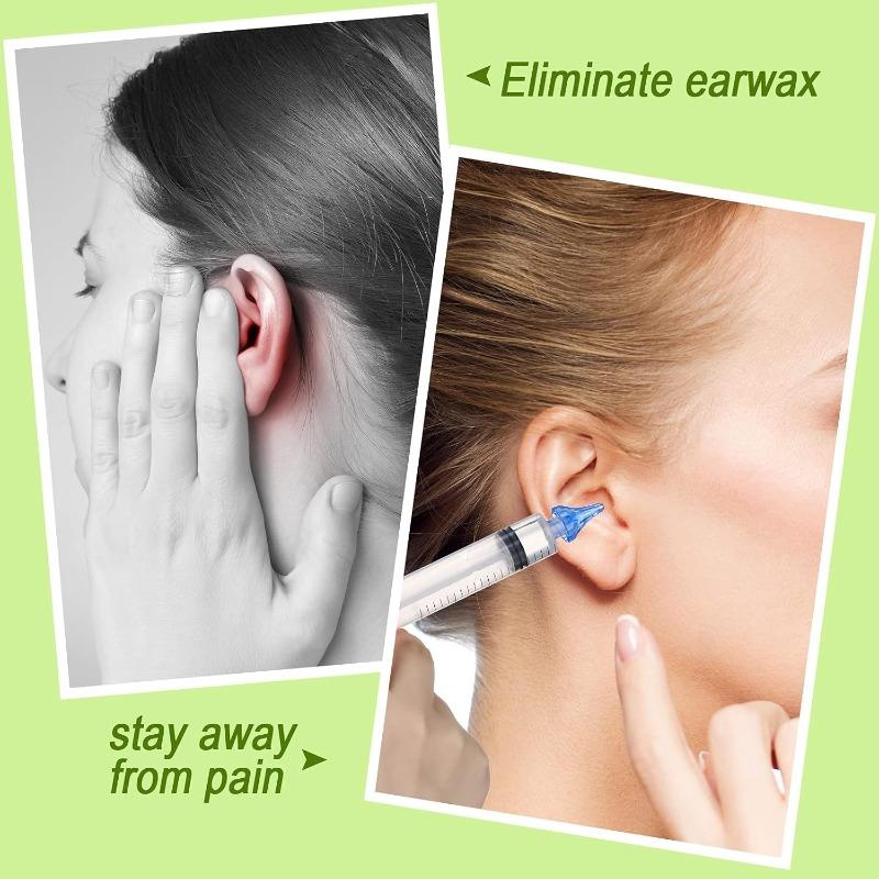 2Pcs Baby Ear Syringes for Removing Ear Wax Children Adult Water Irrigation Ear Cleaning Flusher Tool with Silicone Tip
