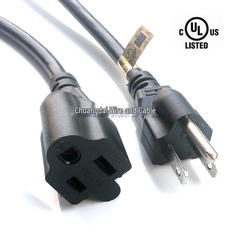 UL-Listed 15A/20A 125V US Standard Power Cord with Three-Prong Angled Plug (C13 Tail) - 3*14/12AWG