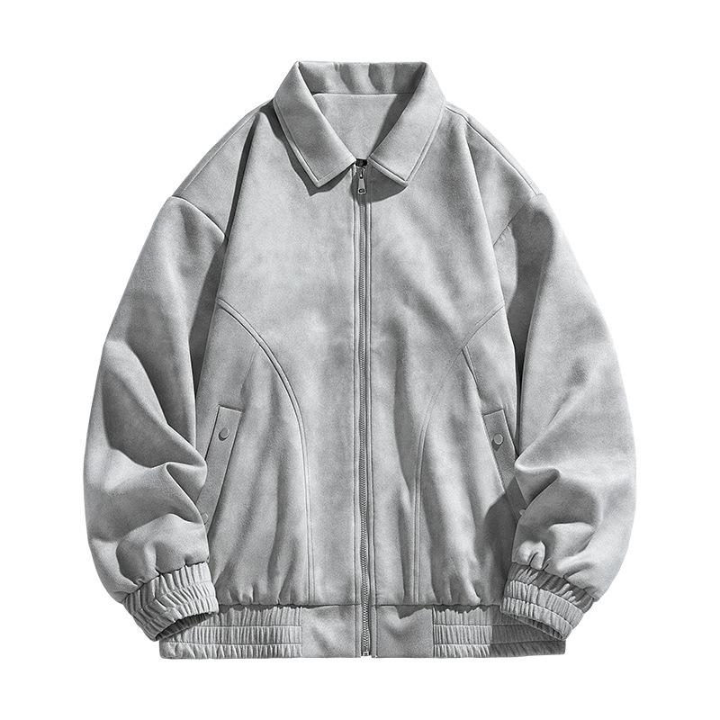 American Retro Purple Lapel Leather Jacket Men's Maillard High-end Suede Couple's Jacket