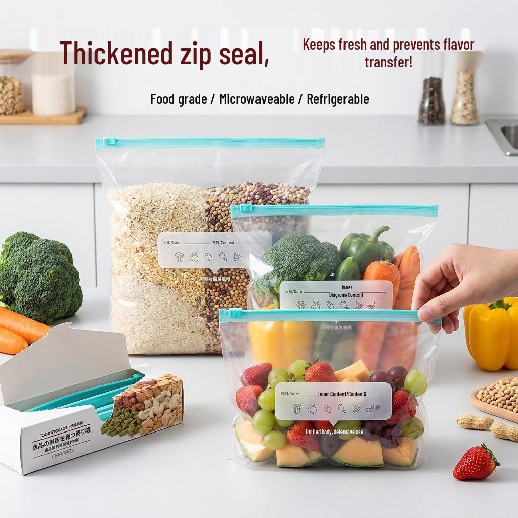 Thickened Self-Sealing Waterproof Storage Bag for Refrigerator and Freezer