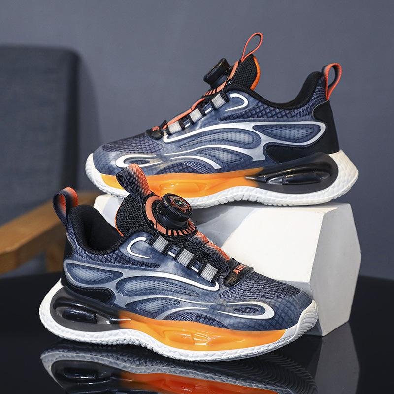 2025 Boys Explosive Rotary Buckle Autumn New Classmate Shoes Shoes Basketball Middle and Older Children's Sports Shoes Vibrant Youth