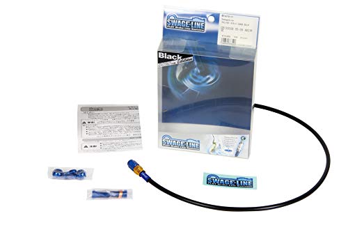 SWAGE LINE 00-05 PAFB299 HTRC9 Front Brake Hose Kit, Aluminum (Gold/Blue) Black Smoke Hose, Majesty