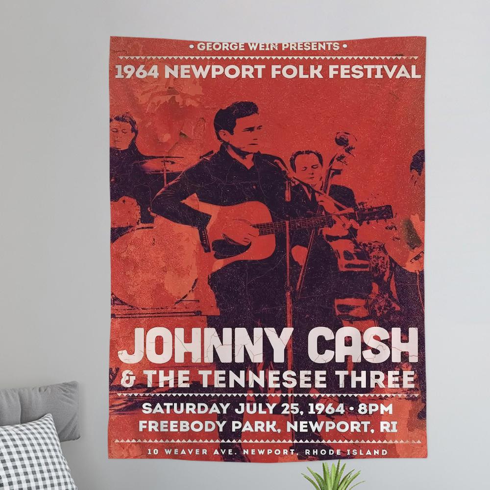 Berühmter JJohnny Cash Gitarrist Hippie Wandbehang Wandteppiche für Wohnzimmer Zuhause Studentenwohnheim Dekor Kunst Heimdekoration