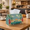 1pc Retro Mid Century Tissue Box - Multi-functional Napkin Dispenser, Two Sizes Available Made of Durable Polyester, Decorated with Classic Car Palm T