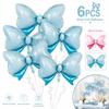 6Pcs Large Aluminum Foil Balloons Reusable Party Balloons Decorative Bow Balloons  Gender Reveal