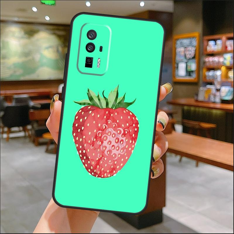 Strawberry Case For Xiaomi 14 Ultra 15 13 11T 12T 13T 14T Pro POCO X7 Pro X3 X5 X6 M6 F5 F6 Pro Cover