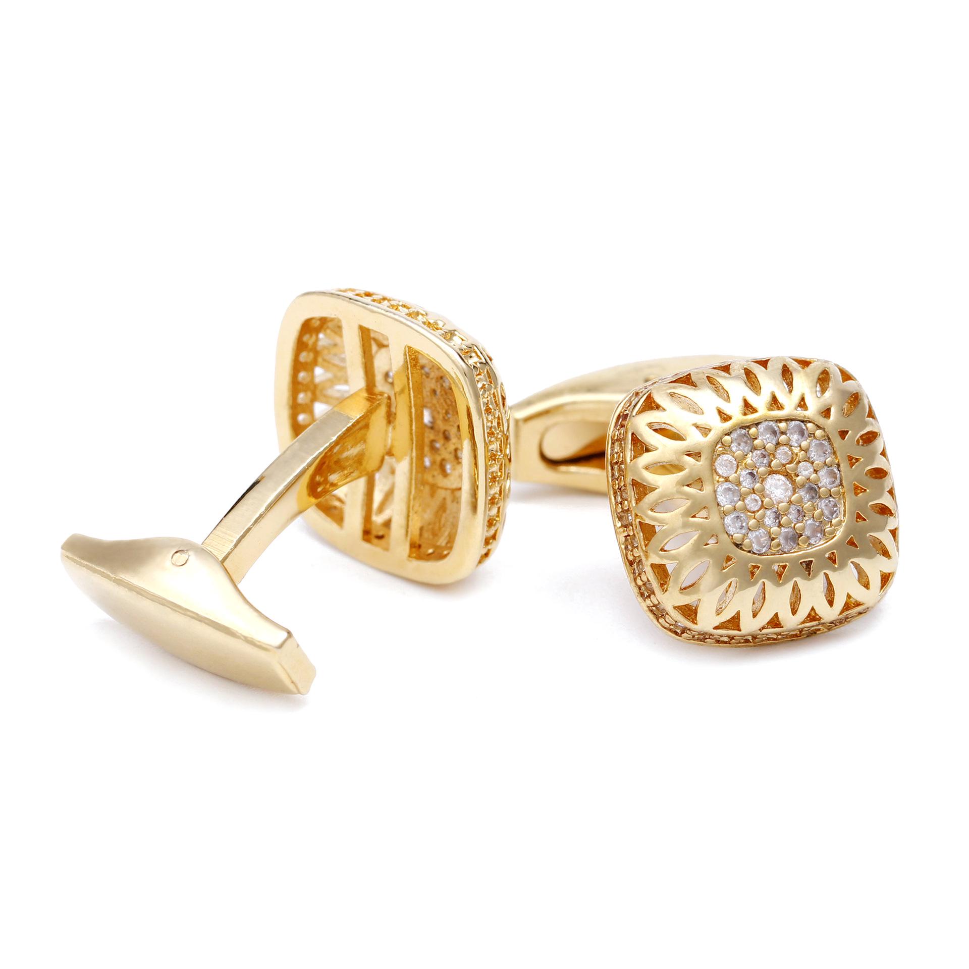 

Высококачественные мужские золотые квадратные запонки с цирконом - XK19S067 Manual