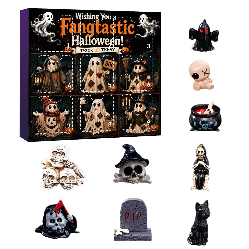 Halloween Skeleton Ghost Pumpkin Resin Figurines Set For Party Decor And Gift Giving