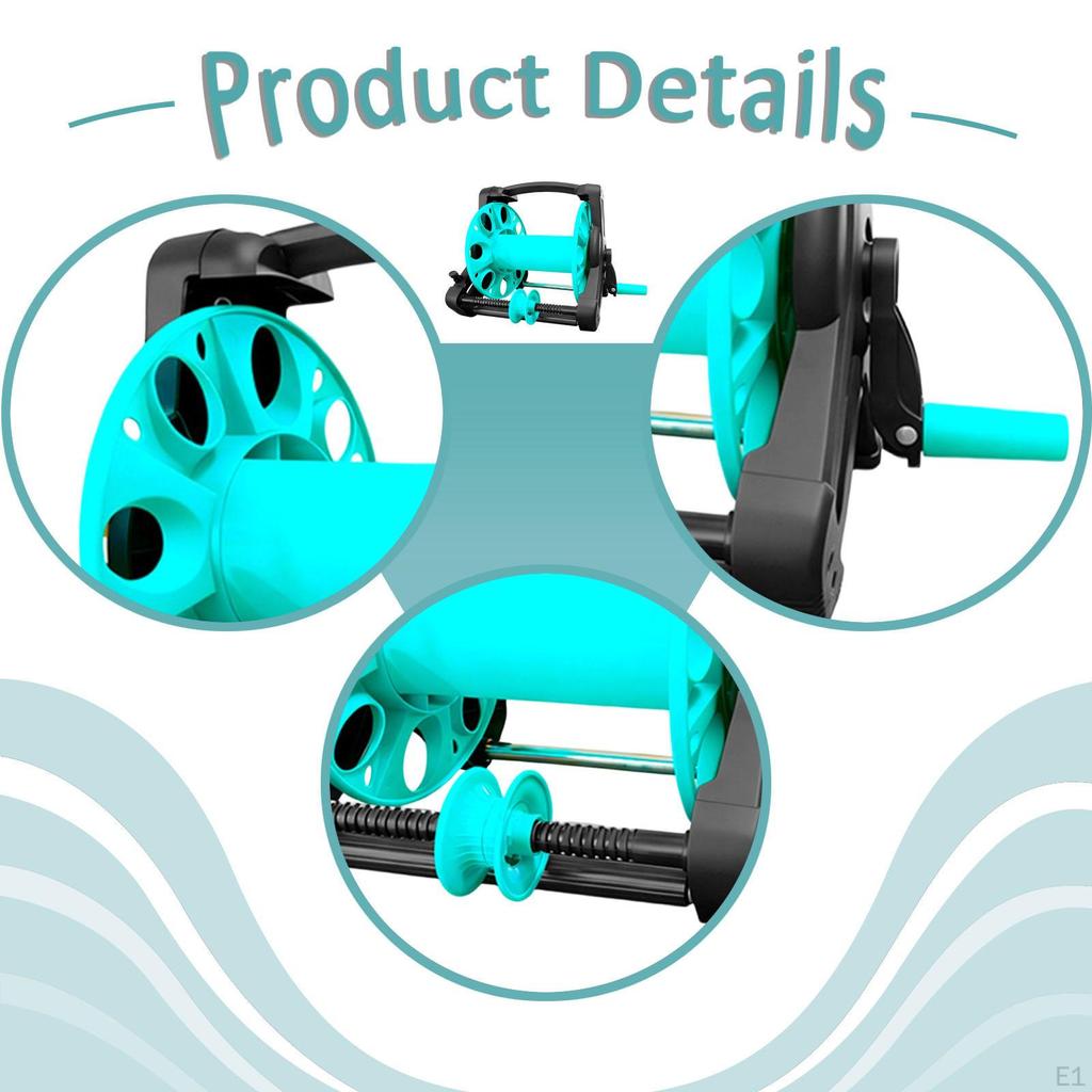 Garden Hose Reel Heavy Duty Winding Spool Portable for Car Washing Farm