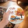 2D Flat Autumn Harvest Festival Wooden Sign, Unique Hello Fall Decorative Plaque, Ideal for Outdoor, Indoor, Home Decor