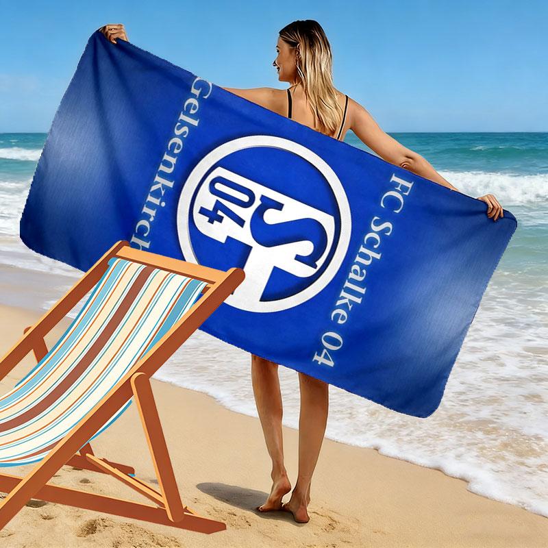Asciugamano da Spiaggia Stampato FC Schalke 04, Asciugamano Grande Morbido ad Asciugatura Rapida per Spiaggia Campeggio Nuoto