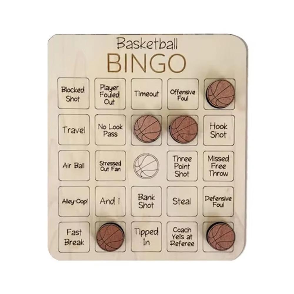 Wood Ball Bingo Game Family Game Night Party Games Wooden Bingo Board for Friends and Kids